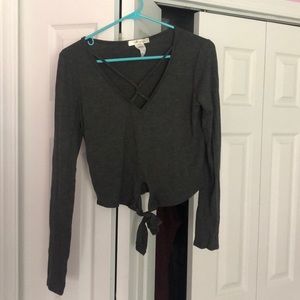Cropped grey long sleeve